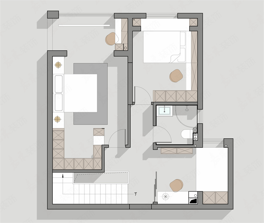 【嘉禾全案·122期】翡翠一品140㎡：极简小复式，去风格化的家。